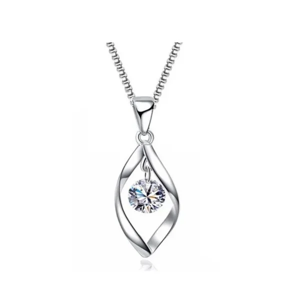 Necklace Pendant Earrings Spiral 925 Sterling Silver Set - Picture 7 of 8